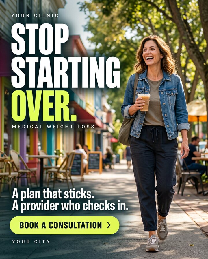 Concept Weight loss ad for a sample clinic